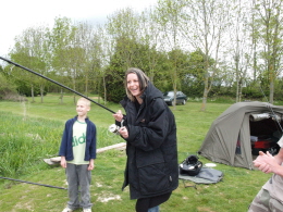 essai de pêche pour madame !